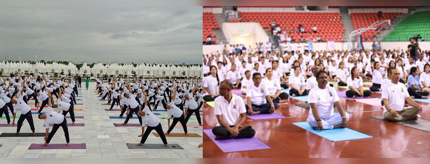  Celebration of 11th International Day of Yoga 2025  at Maravijaya Buddha statue, Naypyitaw and Thuwanna Stadium, Yangon