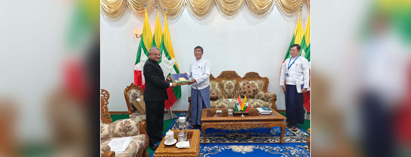  Ambassador’s meeting with Union Minister for Electric Power U Nyun Tun at the Ministry of Electric Power in Naypyitaw, on 22 July 2025