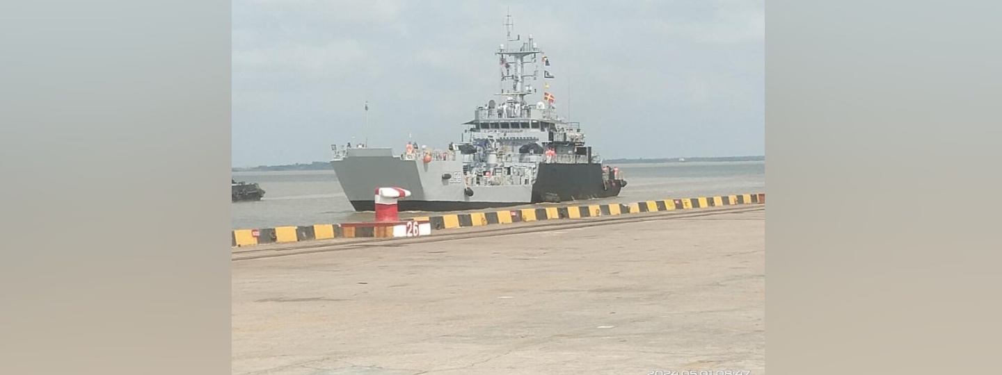 Indian ship Saryu made a port call at Yangon as part of efforts to combat illegal fishing, human and drug trafficking in Andaman Sea along the international maritime boundary.